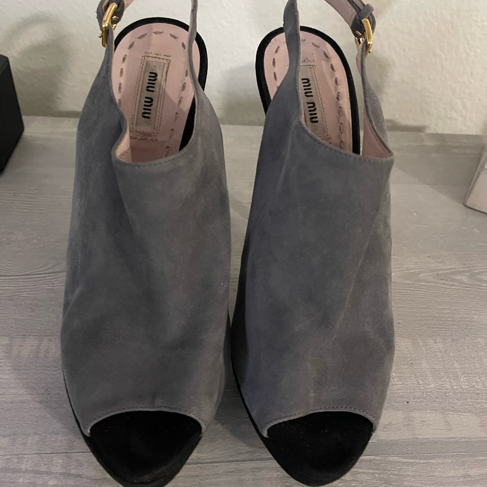 Miu Miu suede cut out heels